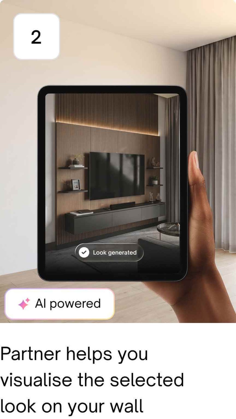 Partner helps you visualise the selected look on your wall